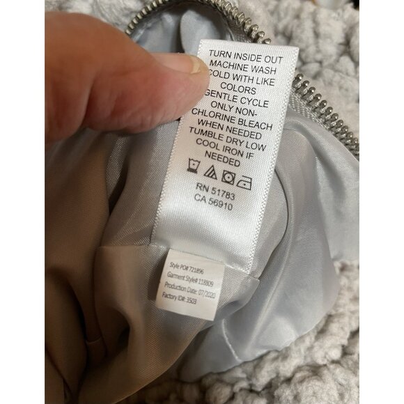 Maurices XL Teddy Bear Jacket Lined Gray Sherpa Zipped Drawstring - Picture 10 of 16